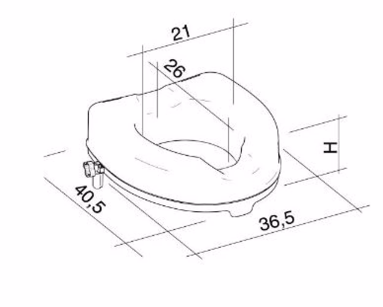 Toiletverhoger - 10 cm met deksel - Afbeelding 2
