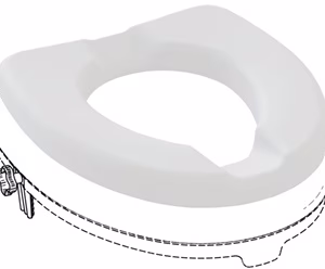 Zachte toiletzitting voor Atlantis toiletverhoger - licht grijs