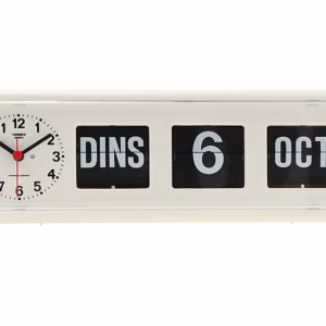 Kalenderklok analoog BQ-38 - wit NL