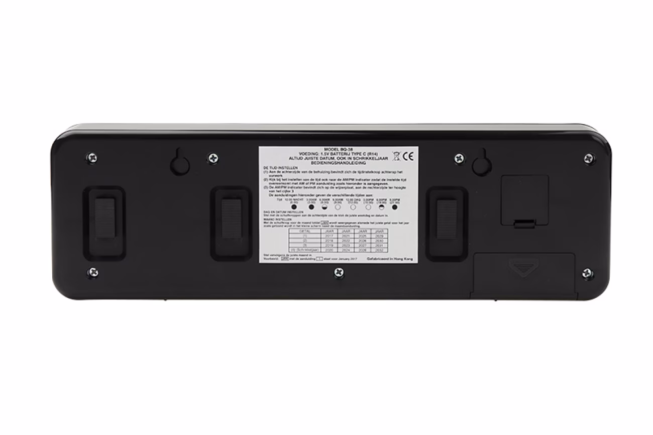Kalenderklok analoog BQ-38 - zwart NL - Afbeelding 4
