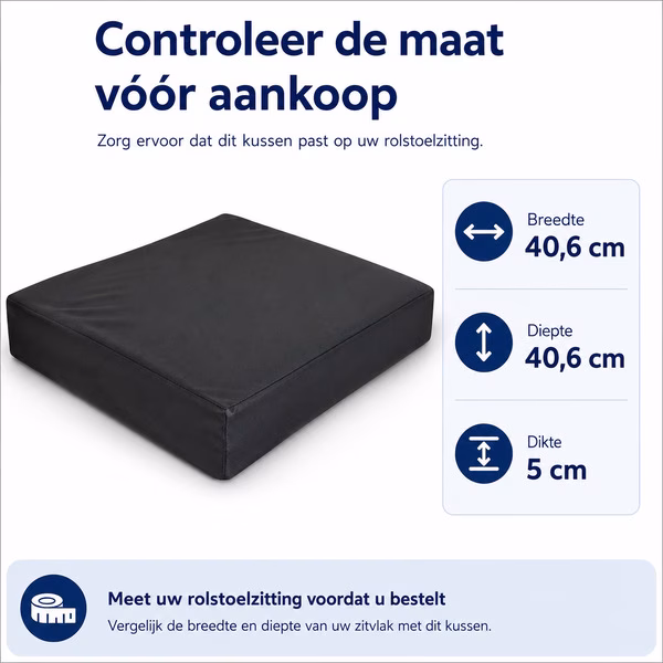 Aidapt 40 x 40 x 5 cm memory foam vinyl kussen - Afbeelding 2