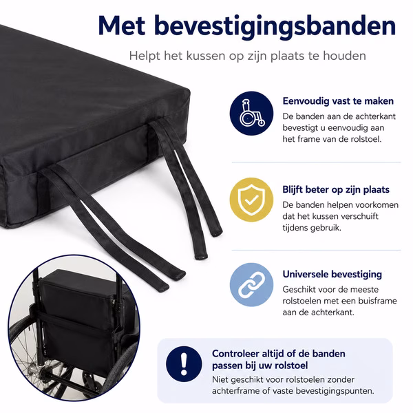 Aidapt 40 x 40 x 5 cm memory foam vinyl kussen - Afbeelding 4