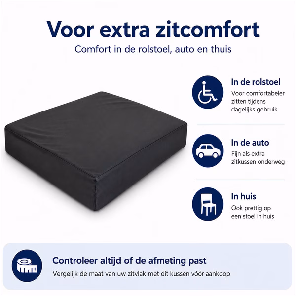 Aidapt 40 x 40 x 5 cm memory foam vinyl kussen - Afbeelding 5