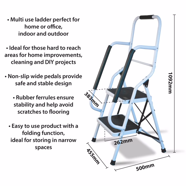 Aidapt 2 step stool met steunbeugel - Afbeelding 2