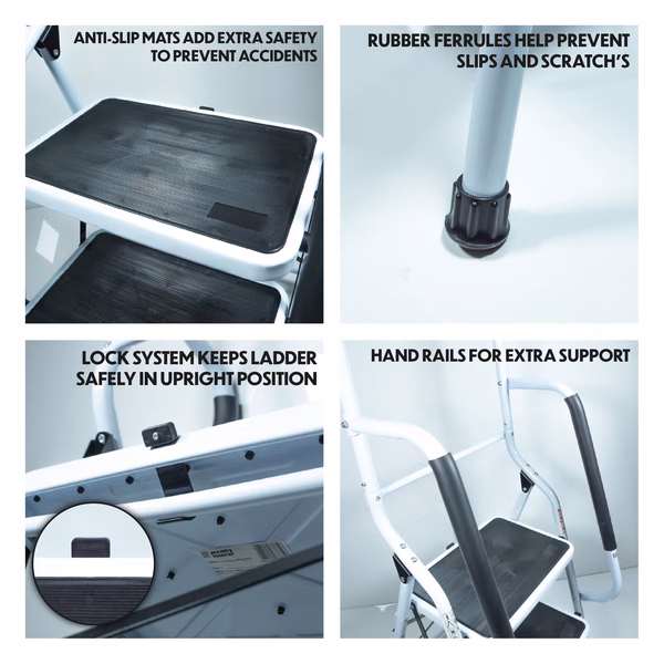 Aidapt 2 step stool met steunbeugel - Afbeelding 4