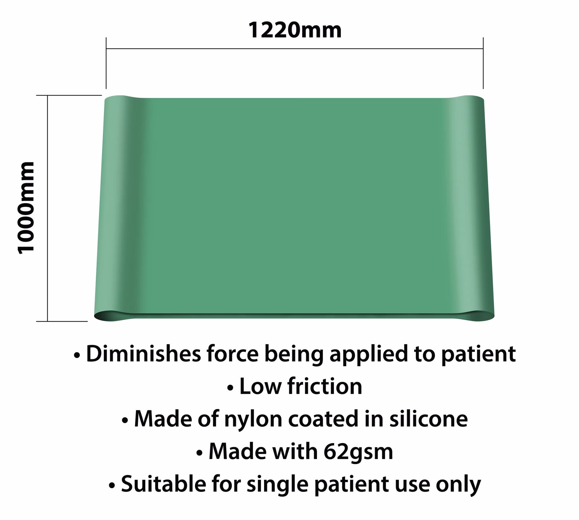 Aidapt Tubular slide sheet (green) - Afbeelding 2