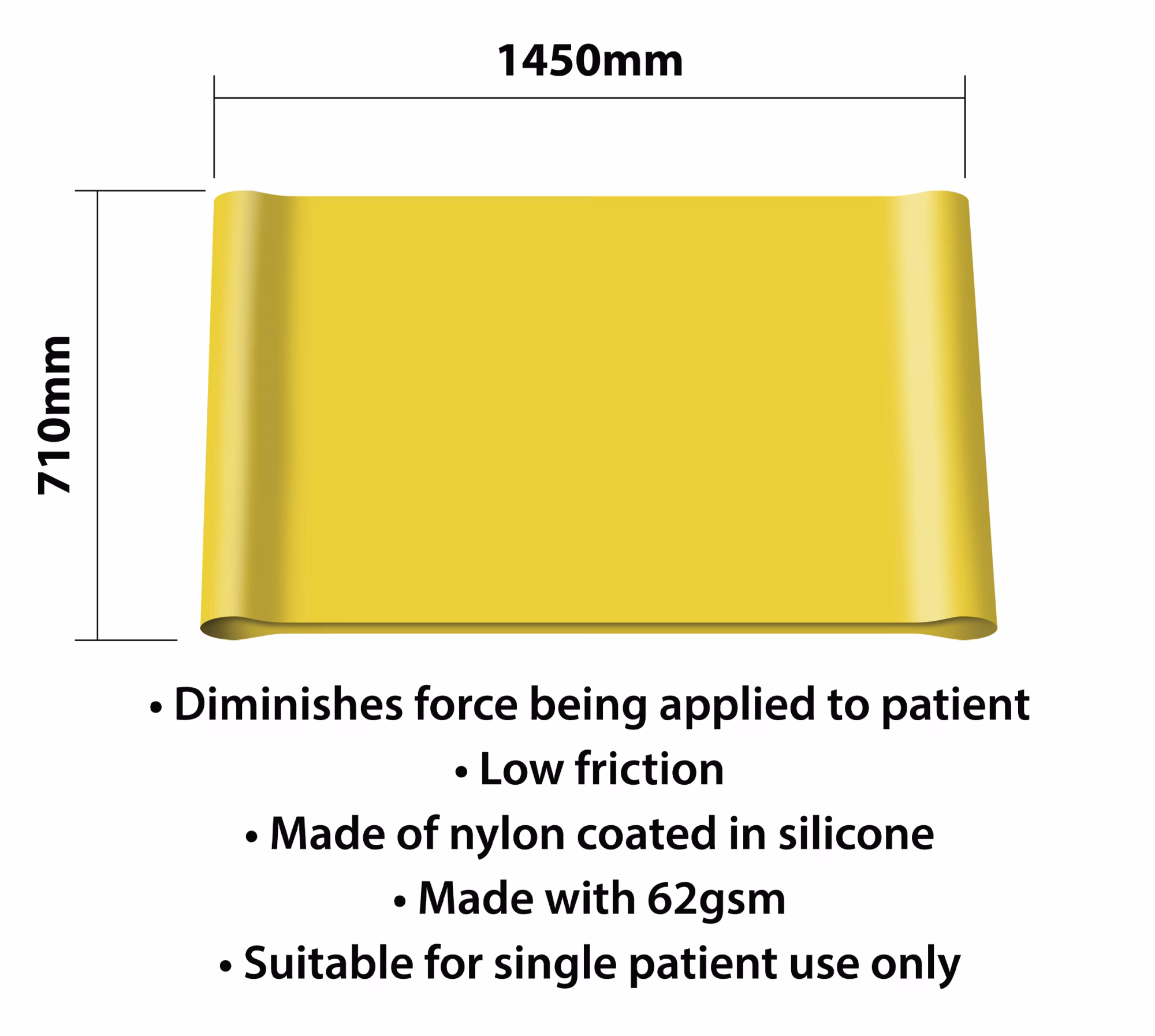 Aidapt Tubular slide sheet (yellow) - Afbeelding 2