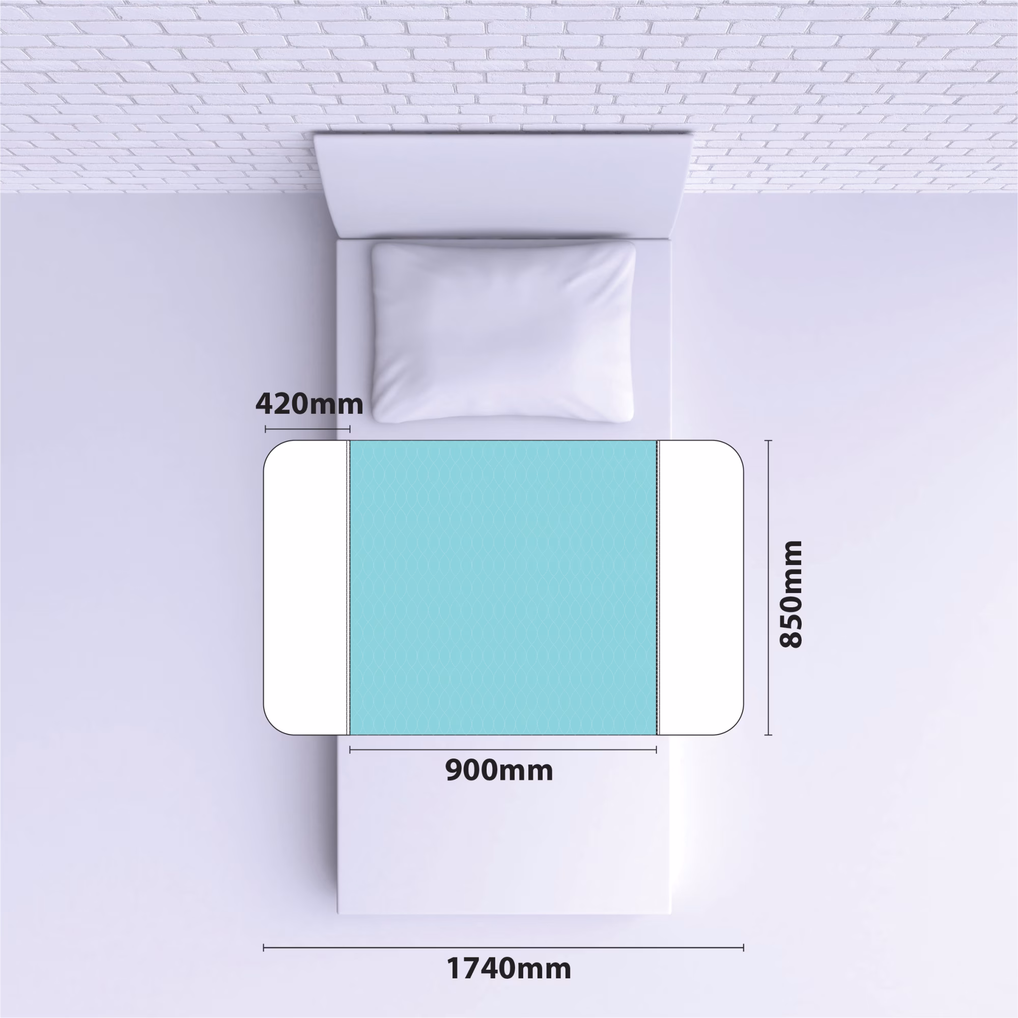 Aidapt Washable bed pads pk of 2 w/flaps - Afbeelding 2