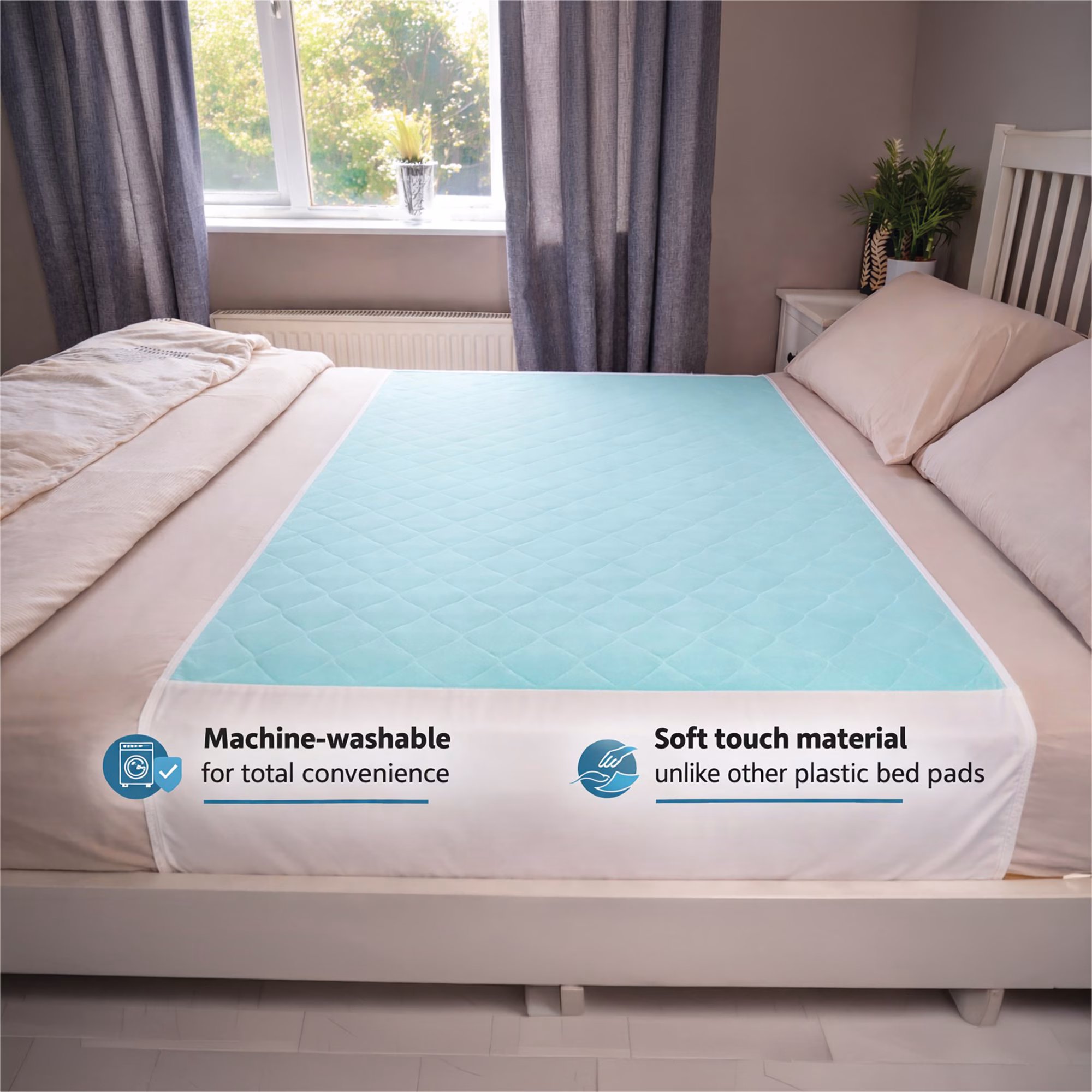 Aidapt Washable bed pads pk of 2 w/flaps - Afbeelding 6