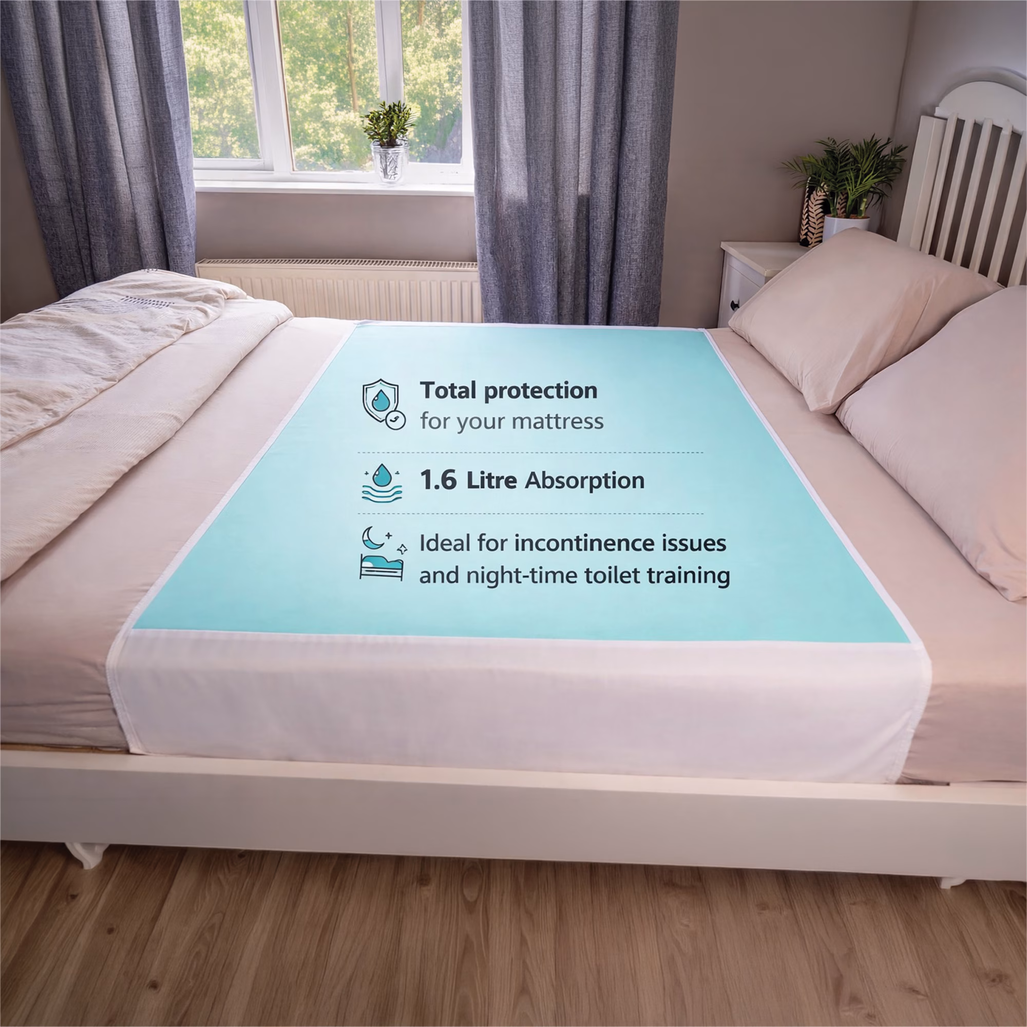 Aidapt Washable bed pads pk of 2 w/flaps - Afbeelding 7